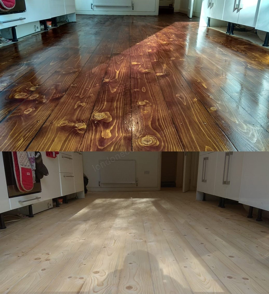 victorian pine floorboards restoration in London
